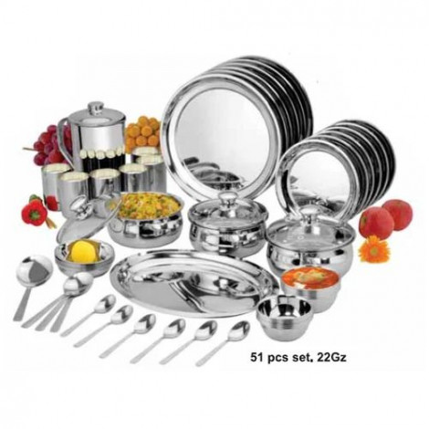 51 Pcs Stainless Steel Dinner Set